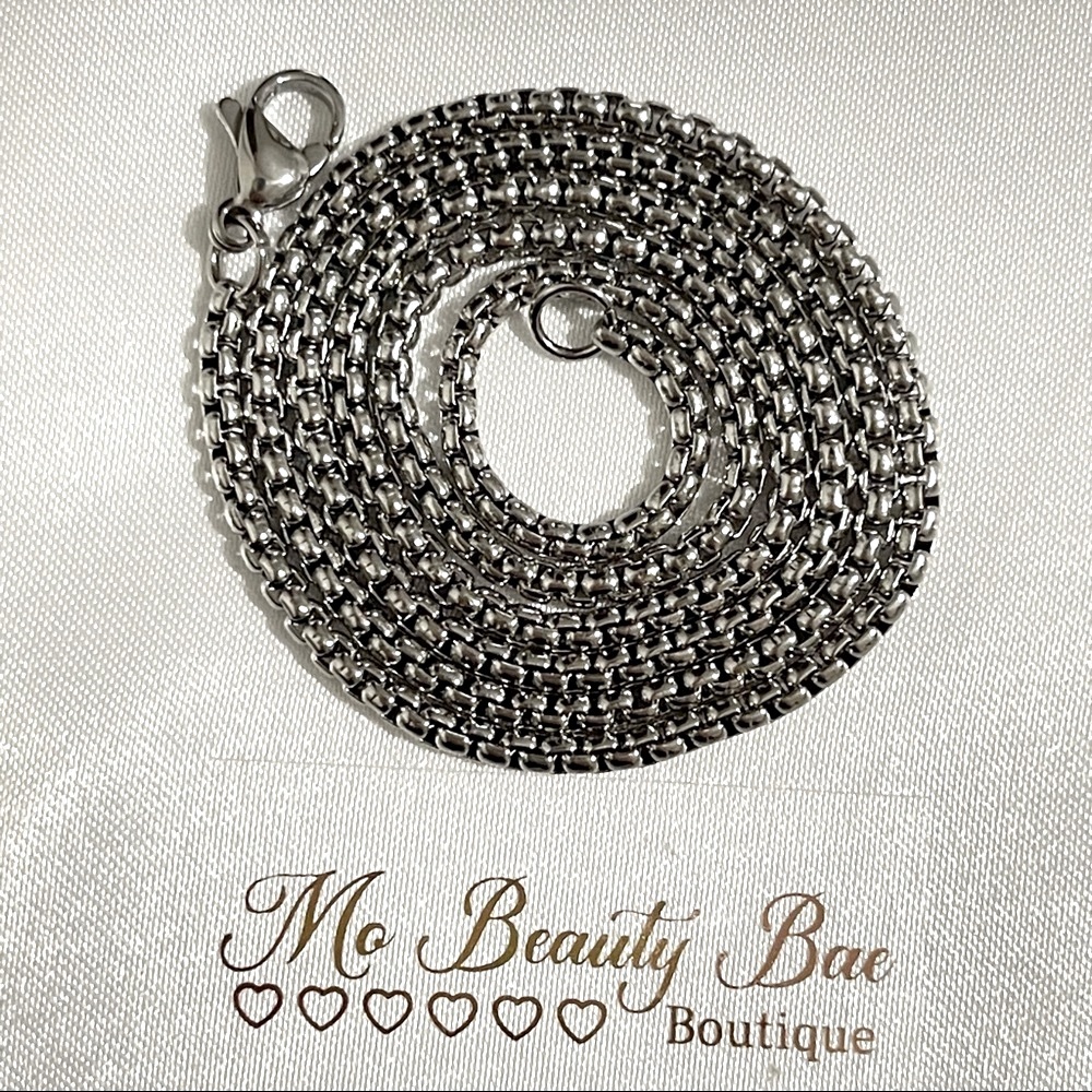 Silver Box Chain Necklace
